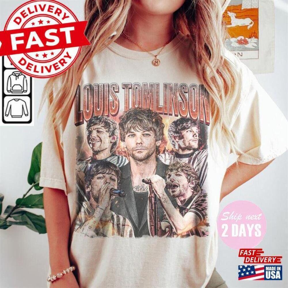 Limited Louis Tomlinson Music Shirt  90S Merch One Direction T-Shirt